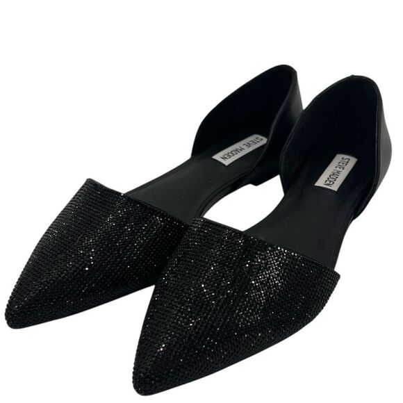 Steve Madden Khai D'orsay Flat In Black Jet Rhinestone size 10 - Picture 1 of 10